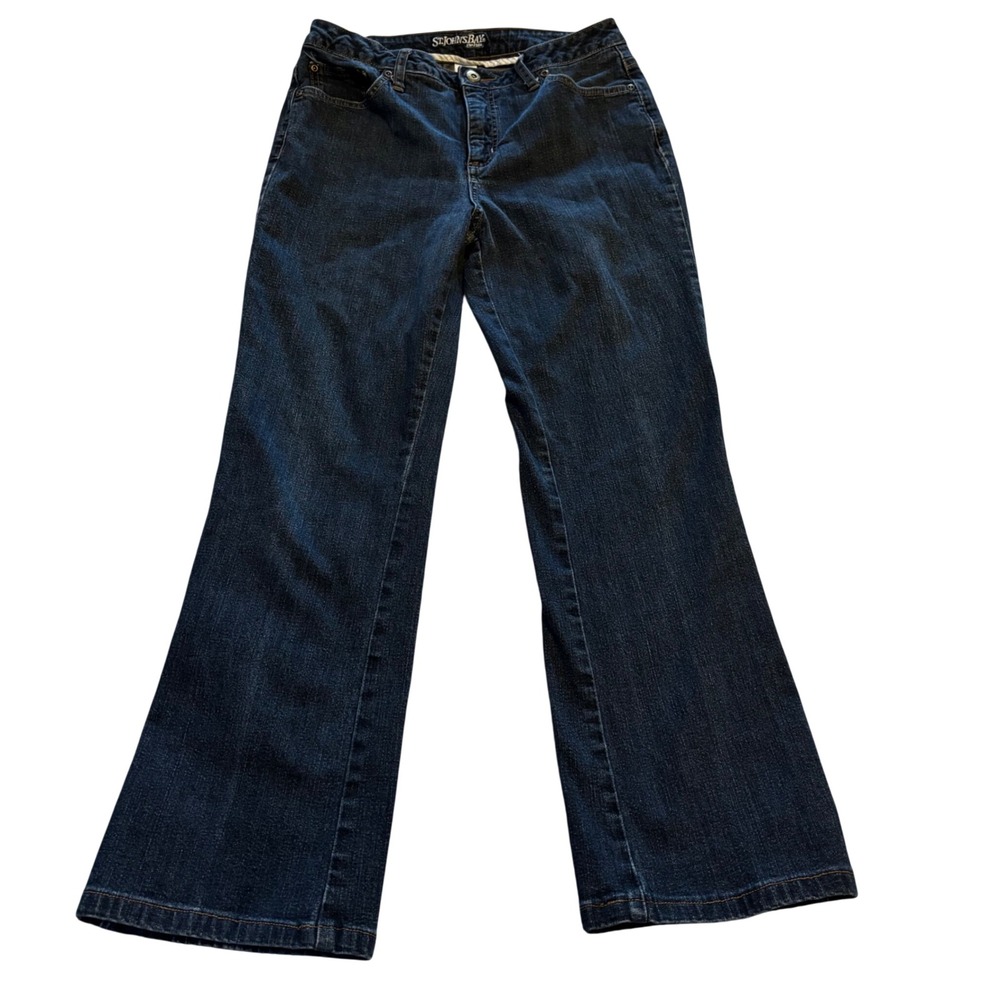 St John's Bay Jeans Dark‎ Wash Bootcut women's 6 Short (A12)